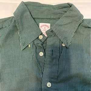 Brooks Brothers 346 Cotton Button Down Shirt in Green